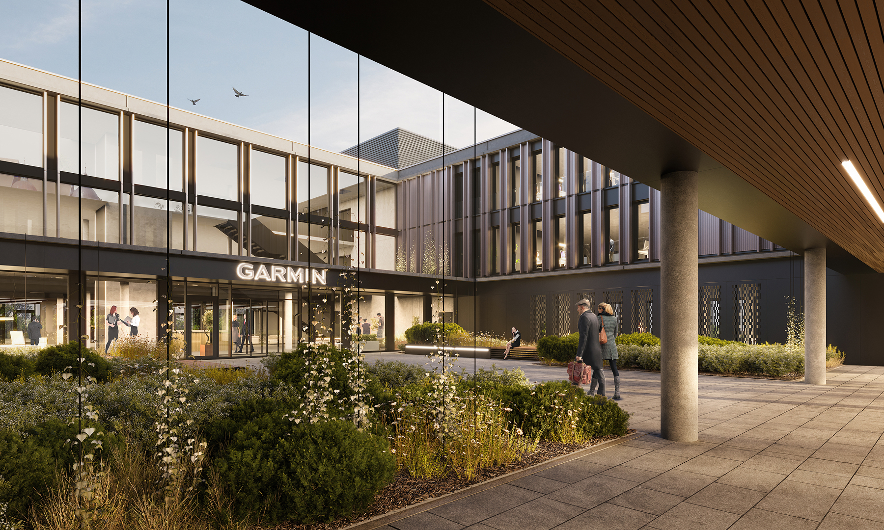 Aussenansicht der Garmin Projektreferenz - Fertige Elektroinstallationen und Beleuchtung